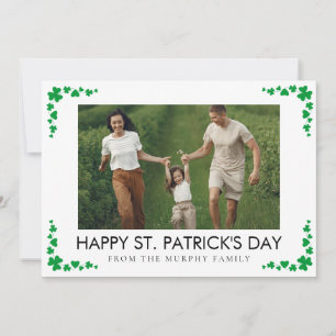Cartes Pour Fêtes Annuelles Photo de la Saint-Patrick trèfle chanceux minimali