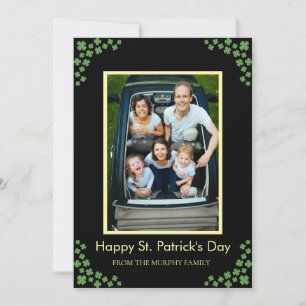 Cartes Pour Fêtes Annuelles Photo de la Saint-Patrick trèfle chanceux minimali