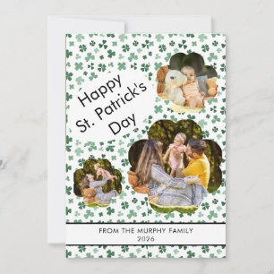 Cartes Pour Fêtes Annuelles Photo de la Saint-Patrick trèfle chanceux minimali
