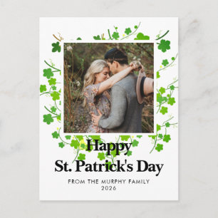 Cartes Pour Fêtes Annuelles Photo de la Saint-Patrick trèfle chanceux minimali