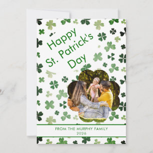 Cartes Pour Fêtes Annuelles Photo de la Saint-Patrick trèfle chanceux minimali