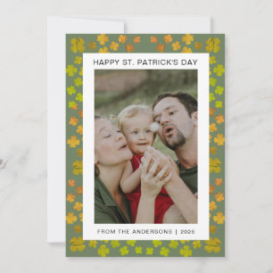 Cartes Pour Fêtes Annuelles Photo de la Saint-Patrick trèfle chanceux minimali