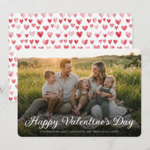 Cartes Pour Fêtes Annuelles Photo de la Saint-Valentin avec cœurs aquarelle