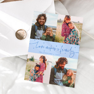 Cartes Pour Fêtes Annuelles Photo de la Saint-Valentin bleu givré Love Family