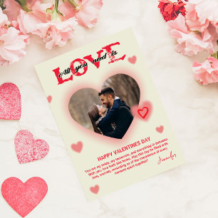 Cartes Pour Fêtes Annuelles Photo de la Saint-Valentin Cœur Tout Ce Dont Vous