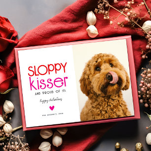 Cartes Pour Fêtes Annuelles Photo de la Saint-Valentin du chien embrasseur nég