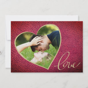 Cartes Pour Fêtes Annuelles Photo de la Saint-Valentin en cuir en forme de cœu