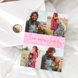 Cartes Pour Fêtes Annuelles Photo de la Saint-Valentin Rose Orange Famille Amo