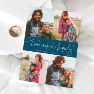Cartes Pour Fêtes Annuelles Photo de la Saint-Valentin Teal Love Family