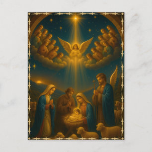 Cartes Pour Fêtes Annuelles Photo de la scène de la Nativité de Jésus dans la