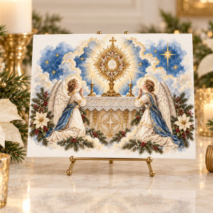Cartes Pour Fêtes Annuelles Photo de l'adoration eucharistique de Noël vintage