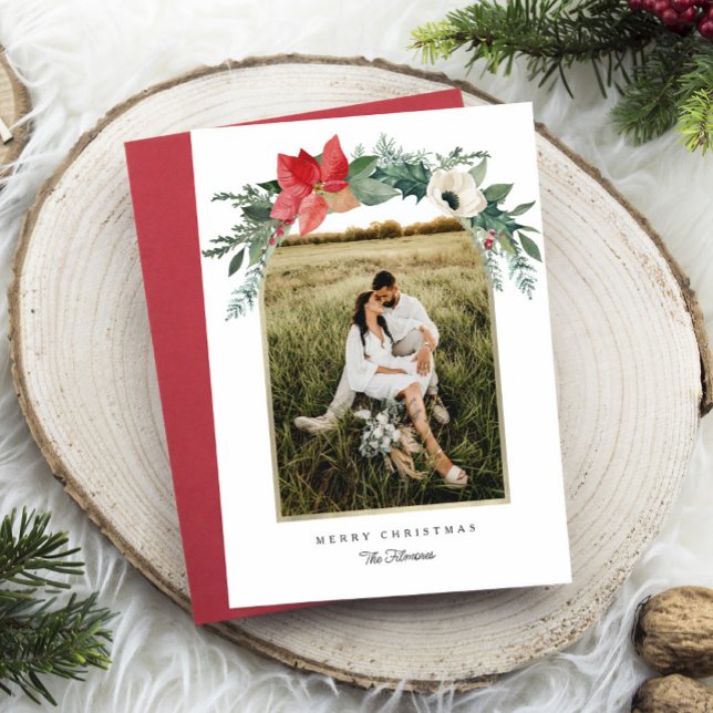 Cartes Pour Fêtes Annuelles Photo de l'arc floral d'hiver (Créateur téléchargé)