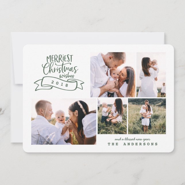 Cartes Pour Fêtes Annuelles photo de l'écriture moderne de noël le plus agréab (Devant)