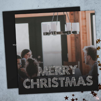 Cartes Pour Fêtes Annuelles Photo de l'équipe Joyeux Noël Entreprise Noir & Bl