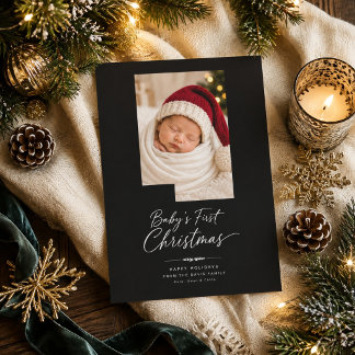 Cartes Pour Fêtes Annuelles Photo de luxe de bébé noir pour son premier Noël