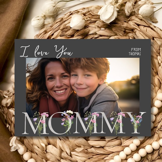 Cartes Pour Fêtes Annuelles Photo de maman florale Fête des mères (Créateur téléchargé)