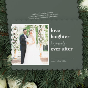 Cartes Pour Fêtes Annuelles Photo de mariage Amour Rires Heureux Pour Toujours