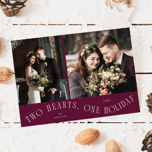 Cartes Pour Fêtes Annuelles Photo de mariage cranberry pour les jeunes mariés