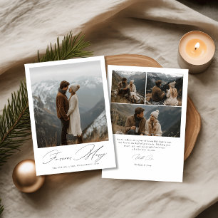 Cartes Pour Fêtes Annuelles Photo de mariage de jeunes mariés Script Forever M