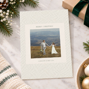 Cartes Pour Fêtes Annuelles Photo de mariage de Noël avec pois vert sauge
