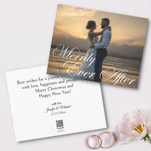 Cartes Pour Fêtes Annuelles photo de mariage élégant joyeusement à jamais