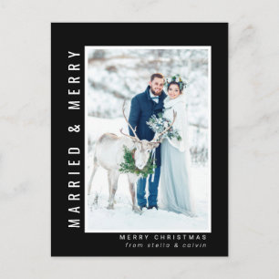 Cartes Pour Fêtes Annuelles Photo de Mariage marié et joyeux noir