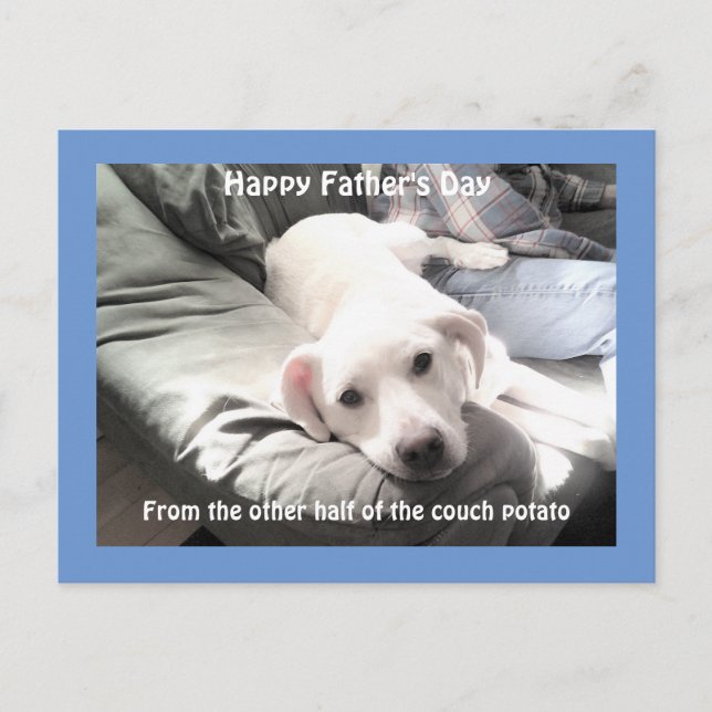 Cartes Pour Fêtes Annuelles Photo de mignon chien blanc fatigué avec meilleur  (Devant)