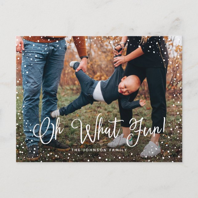 Cartes Pour Fêtes Annuelles Photo de Modern Snow Script 2 (Devant)