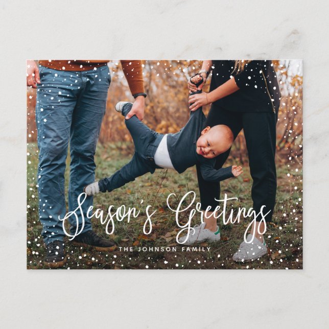 Cartes Pour Fêtes Annuelles Photo de Modern Snow Script 2 (Devant)