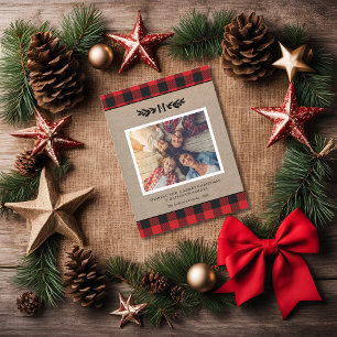 Cartes Pour Fêtes Annuelles Photo de monogramme en toile de jute rustique et c