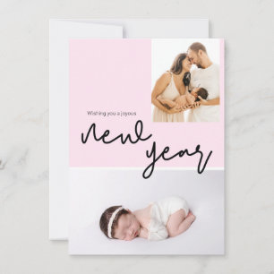 Cartes Pour Fêtes Annuelles Photo de naissance chic Joyeux bébé fille Nouvel a