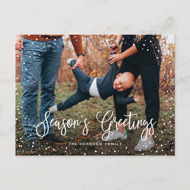 Cartes Pour Fêtes Annuelles Photo de neige moderne écriture 2 (Devant)