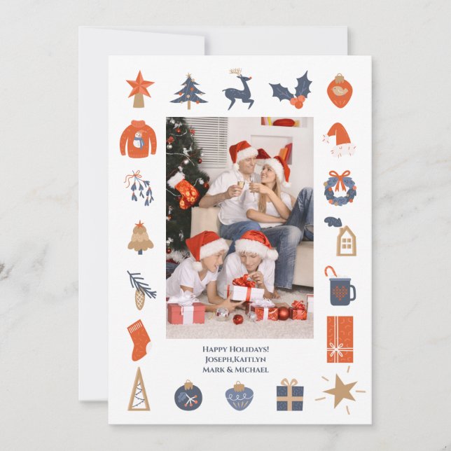 Cartes Pour Fêtes Annuelles Photo de Noël (Devant)