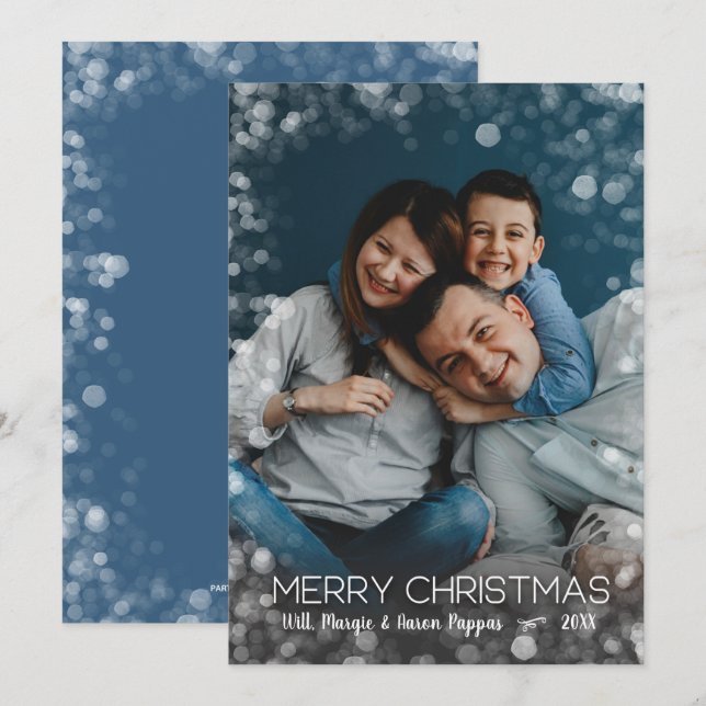 Cartes Pour Fêtes Annuelles Photo de Noël (Devant / Derrière)