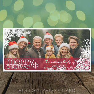 Cartes Pour Fêtes Annuelles Photo de Noël 1 - Couvert de flocons de neige