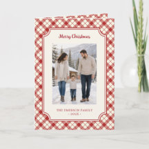 Photo de Noël à carreaux rouges