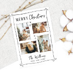 Cartes Pour Fêtes Annuelles Photo de Noël à la main branchée<br><div class="desc">Carte de vacances de Noël photo Doodle Whimsical Levé à la main</div>