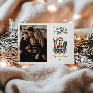Cartes Pour Fêtes Annuelles Photo de Noël amusante Reinbeer