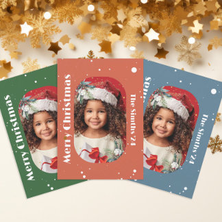 Cartes Pour Fêtes Annuelles Photo de Noël avec flocon de neige et gui