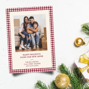 Cartes Pour Fêtes Annuelles Photo de Noël avec nouvelle adresse à la maison en