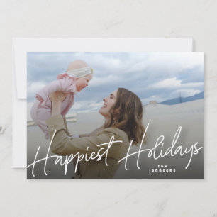 Cartes Pour Fêtes Annuelles Photo de Noël blanc Joyeux Fête