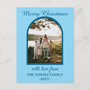 Cartes Pour Fêtes Annuelles Photo de Noël bleu personnalisé Joyeux Noël 