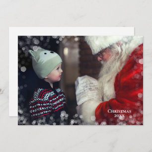 Cartes Pour Fêtes Annuelles Photo de Noël Bokeh Overlay Card 2 Côté