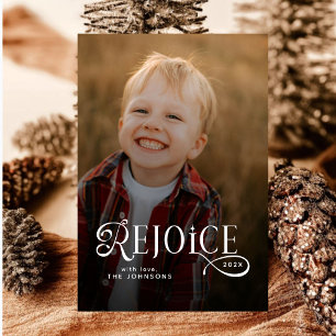 Cartes Pour Fêtes Annuelles Photo de Noël chrétien religieux Réjouissez-vous