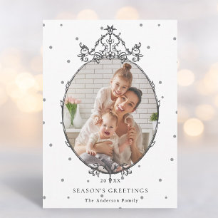 Cartes Pour Fêtes Annuelles Photo de Noël classique noir et blanc