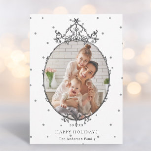 Cartes Pour Fêtes Annuelles Photo de Noël classique noir et blanc   
