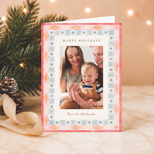 Cartes Pour Fêtes Annuelles Photo de Noël coloré rétro moderne