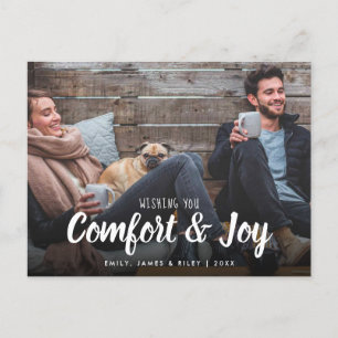Cartes Pour Fêtes Annuelles Photo de Noël Comfort Joy
