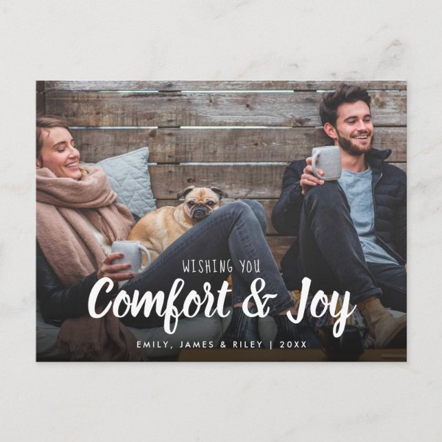 Cartes Pour Fêtes Annuelles Photo de Noël Comfort Joy (Devant)