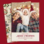 Cartes Pour Fêtes Annuelles Photo de Noël Cute Custom Vintage<br><div class="desc">Un motif vintage de découpage de Noël orne le dos de cette carte de Noël. Ajoutez votre nom et votre photo au recto de la carte de Noël. Si élégant et festif pour la saison de Noël. Conçu pour vous par Blackberry Boulevard.</div>